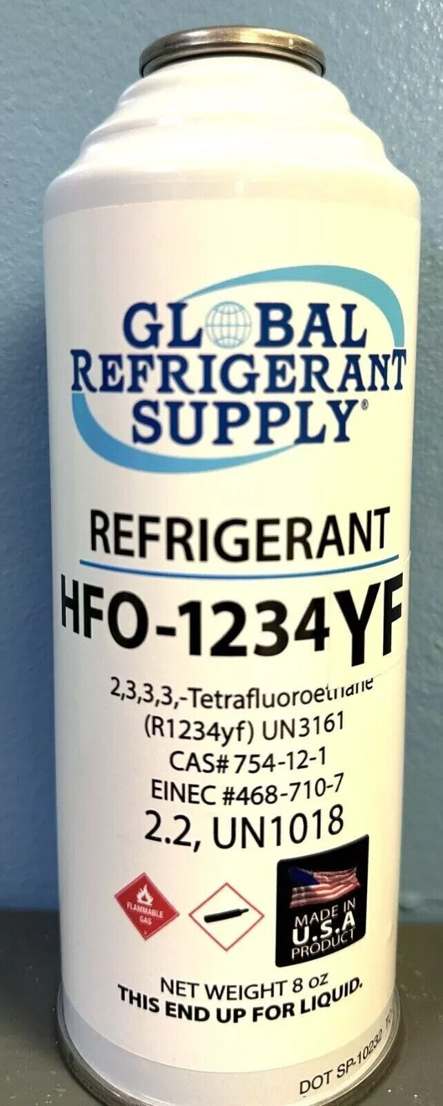 R1234yf, Refrigerant 8 oz. New Self-Sealing Can for Automotive Air Conditioning