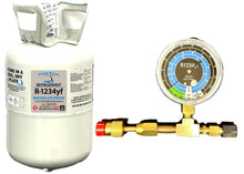 R1234yf, 10 Lbs., Refrigerant w/Moisture Remover & Acid Neutralizer Gauge Kit
