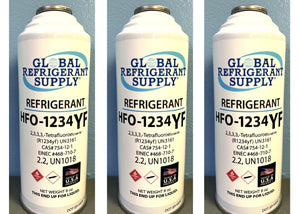 HFO, R1234yf, Refrigerant Automotive A/C, 3 Can Recharge Kit