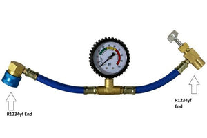 Refrigerant R1234yf, R-1234, Auto A/C New  Recharge Kit Gauge & Thermometer