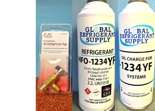 HFO, R1234yf, Refrigerant Auto A/C, 8 oz Oil Charge Kit