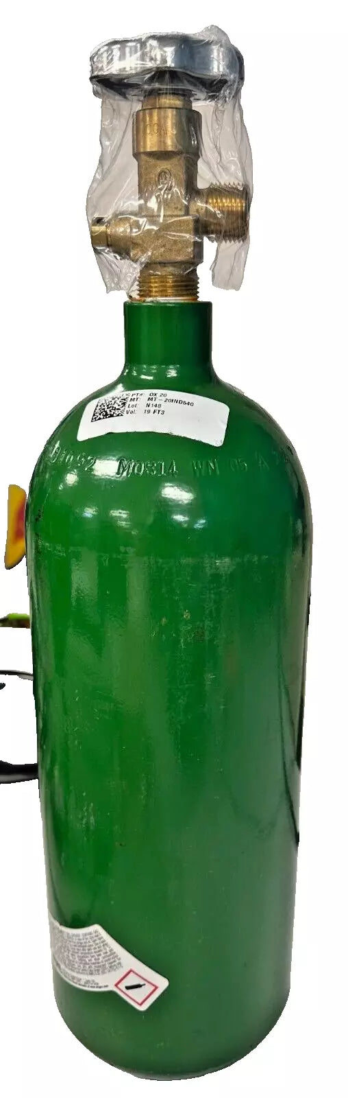 Oxygen Welding Gas Cylinder Tank, 40 Cubic Feet CGA 540 - FULL