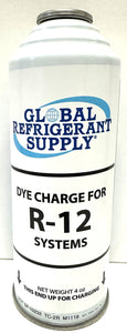 R12 DYE Ultra-Violet UV Charge, 4 oz. Can, Leak Locator For R-12 Systems