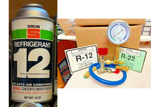 R12, R-12, Freon 12 Refrigerant, 1 Large 14 oz. Can & Can Taper-Gauge