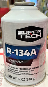 R134a Mobile A/C Refrigerant Super Tech 12 oz. New Self-Sealing Style Can