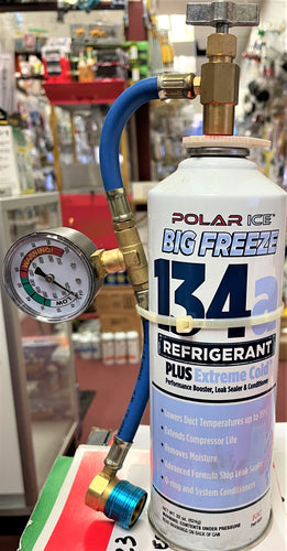 FJC® 501 - Polar Ice™ R134a BIG FREEZE, Large 22 oz. Can Check & Charge it Gauge