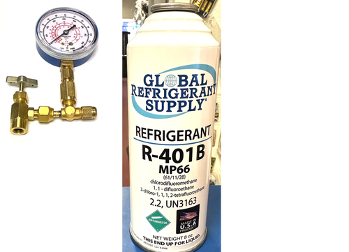 R401b, MP66, Refrigerant, 8 oz. Self-Sealing Can, Taper-Gauge