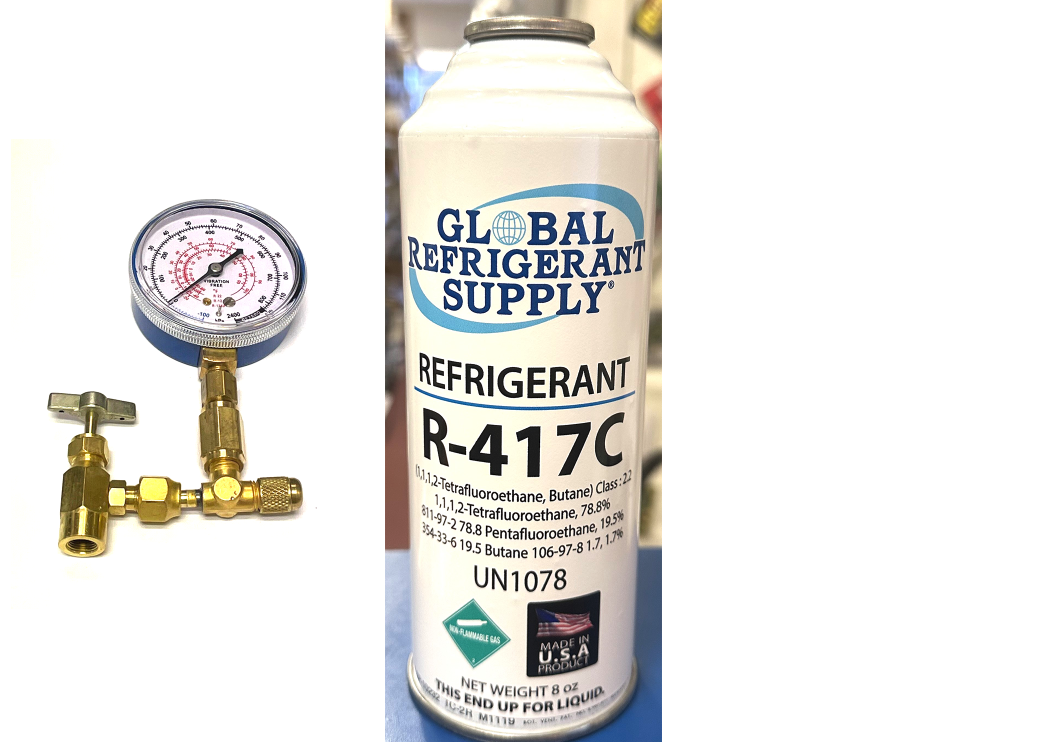 R417c, a.k.a., HOT SHOT II, Refrigerant, 8 oz. Self-Sealing Can & K28 Taper/Gauge