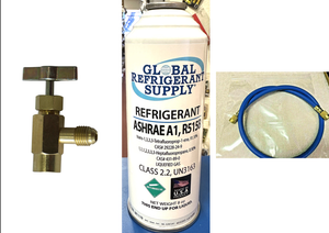 R515b, 8 oz. Can, Taper & Hose, ASHRAE & EPA Approved Drop-in Replacement For R134a