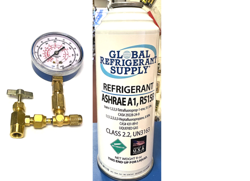 R515b, 8 oz. Check & Charge It Gauge, ASHRAE & EPA Approved Drop-in Replacement For R134a