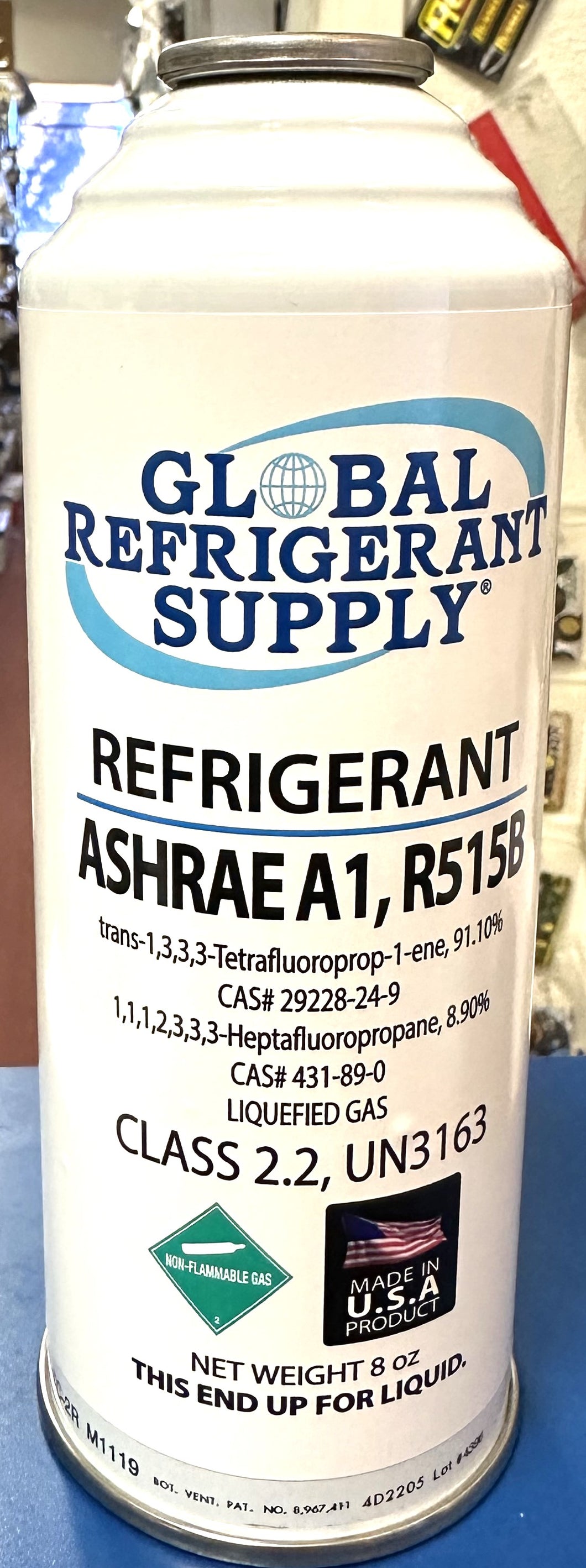 R515b, 8 oz. Can, ASHRAE & EPA Approved Drop-in Replacement For R134a