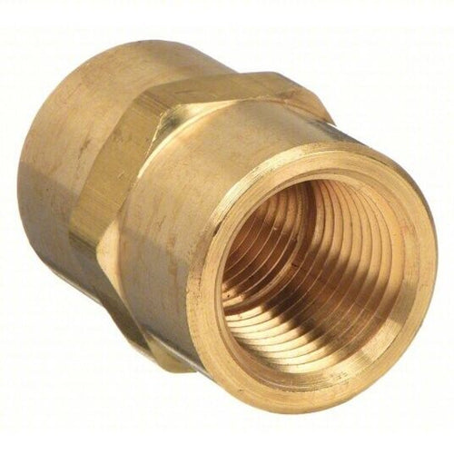 Hex Coupling: Brass, 1/4 in x 1/4 in Fitting Pipe Size, Female NPT x Female NPT