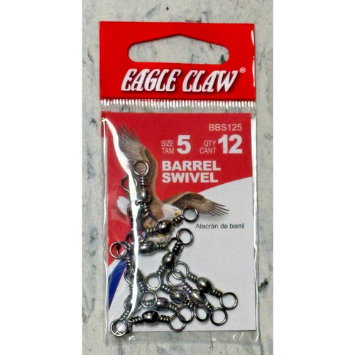 Eagle Claw Fishing Tackle, Barrel Swivel, (12), Size 5, BBS125