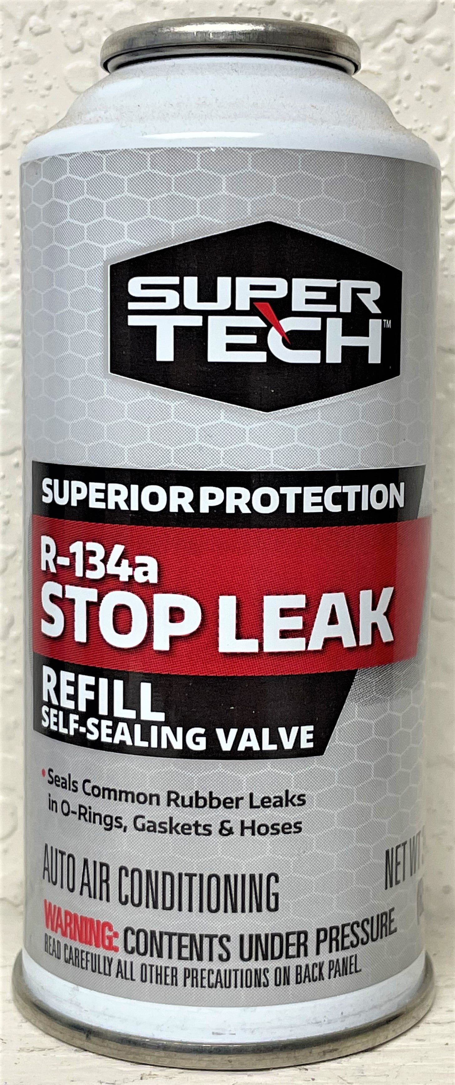 R134a Stop Leak With The New Self Sealing Valve 3 Oz Can Super Tech