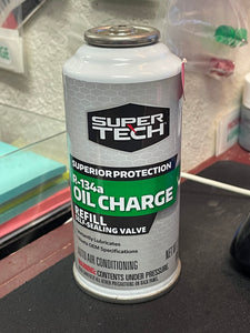 R134a Oil Charge, with the New Self Sealing Valve, 3 oz. Can Super-Tech