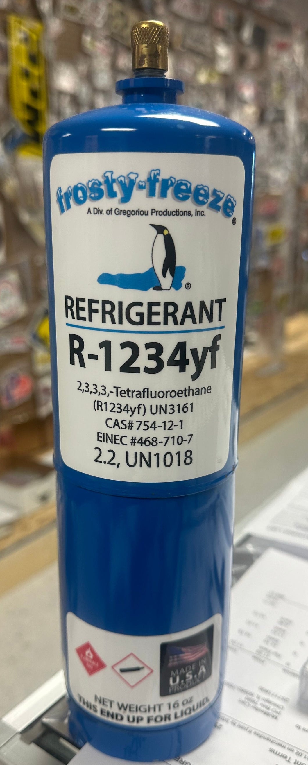 R1234YF Refrigerant Large 16 oz. Can, 1/4