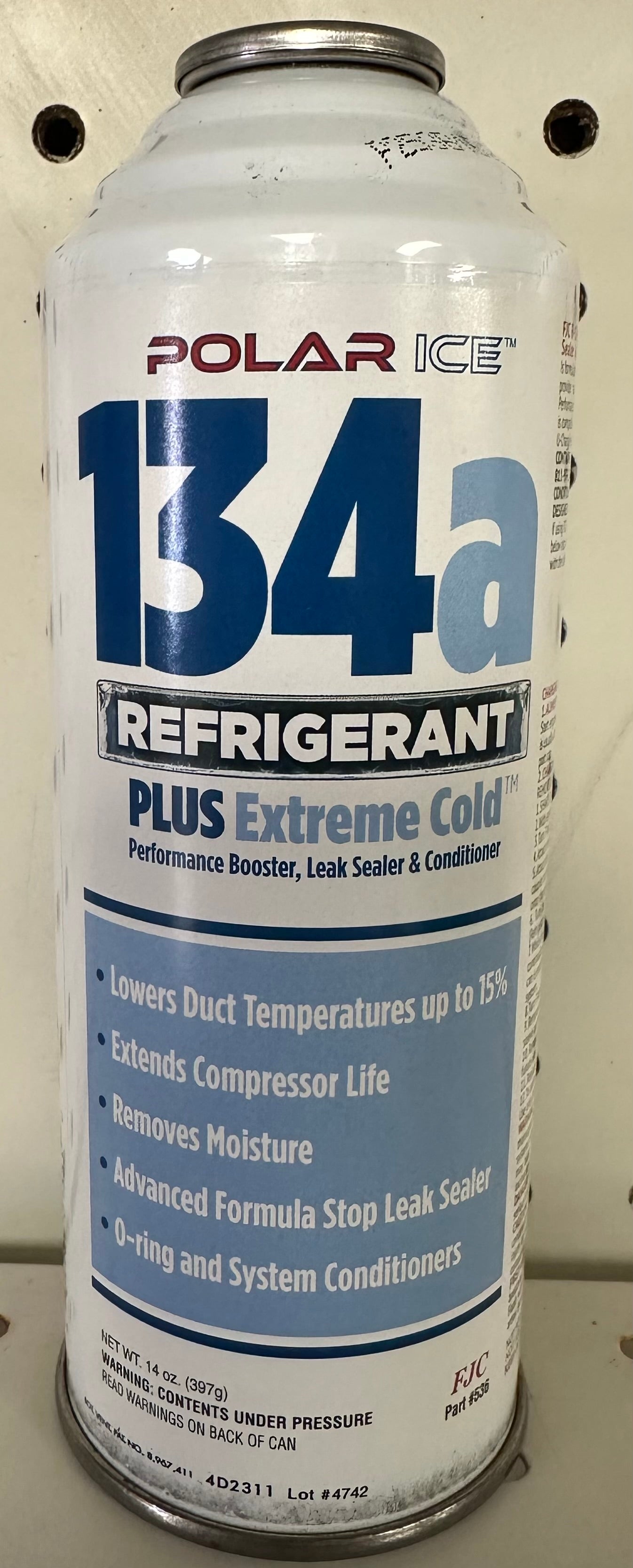 R134a Polar Ice Plus with Extreme Cold & Leak Sealer, 14 oz