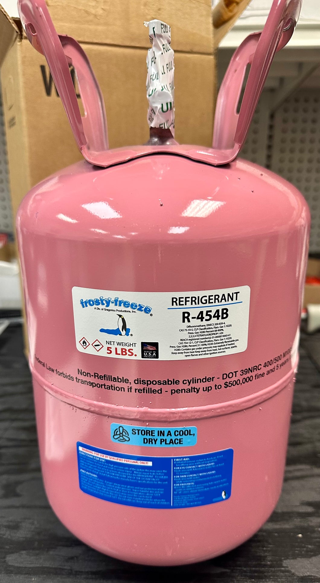 R454b Refrigerant, 5 Lb., 80 oz., Replaces R410a in New Equipment Designs