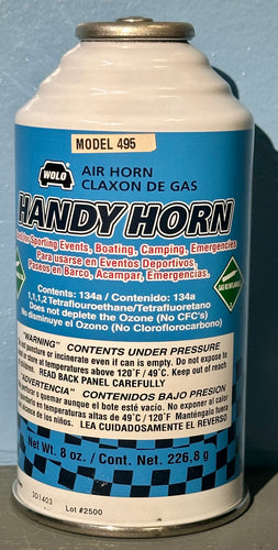 WOLO, Handy Horn, Boat, Marine, Air Horn Refill Can, 8 oz. Tetraflouroethane, R134a