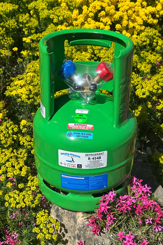 R454b Refrigerant, Reusable DOT Approved Cylinder, Contains 5 Lbs. Virgin Refrigerant