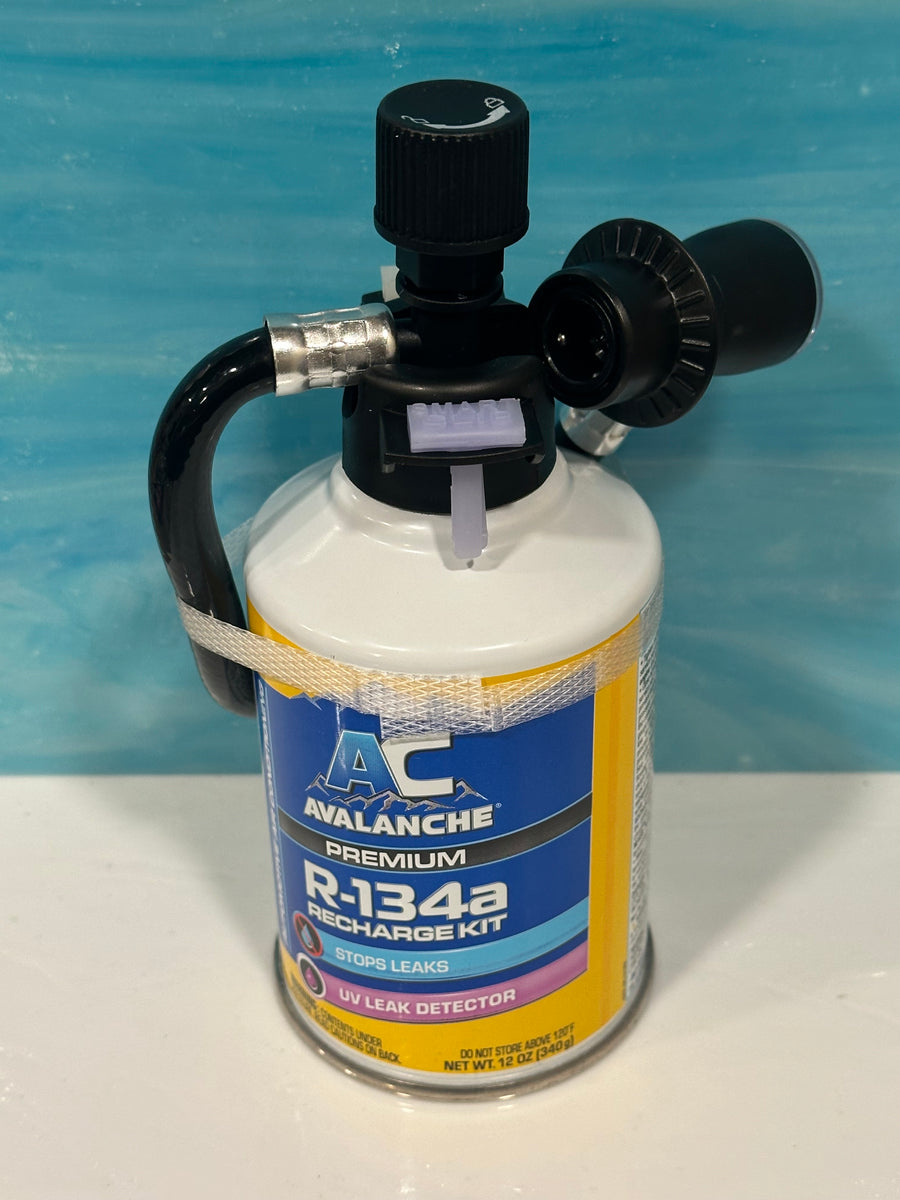 R134a, 12 oz Avalanche Recharge Kit Stops Leaks UV Leak Detector ...