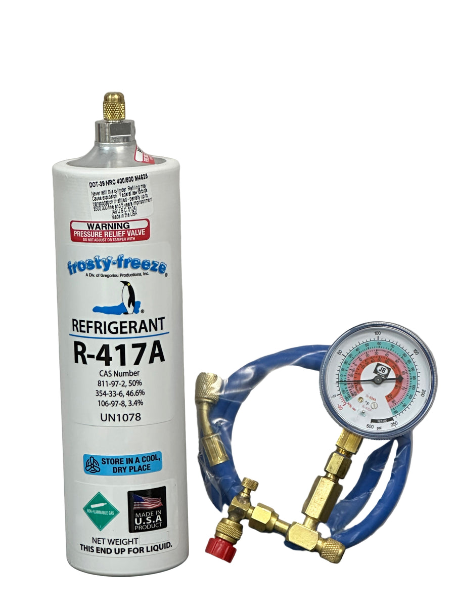R417A, Refrigerant (MO59), 28 oz. Can DIY Recharge Kit with Gauge & Ho ...