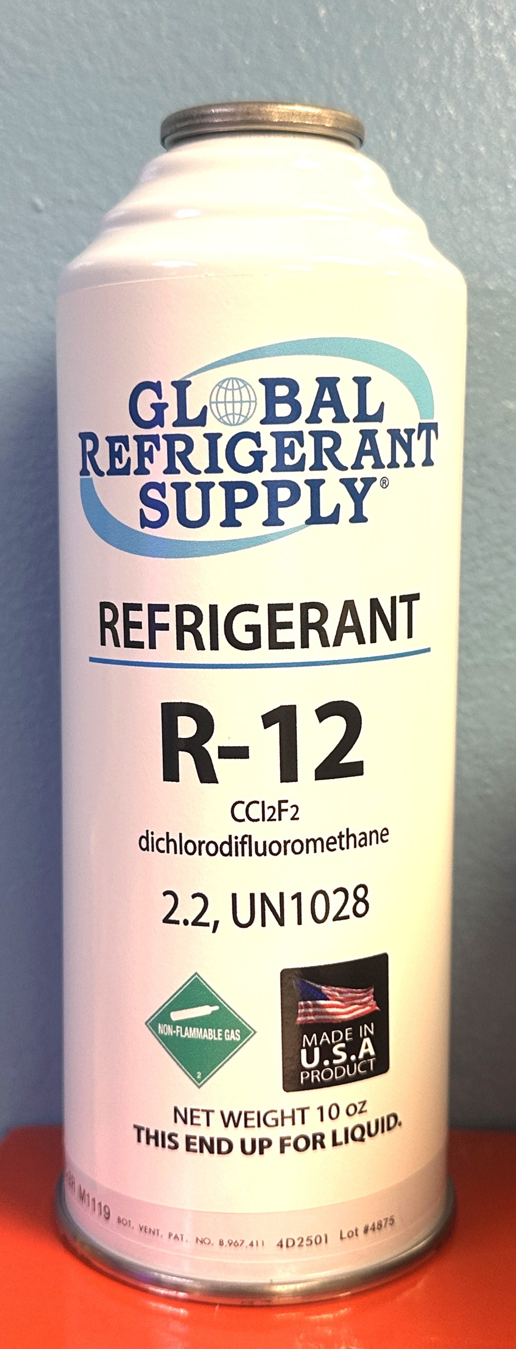 R12 Refrigerant, Dichlorodifluoromethane, 10 oz. Can