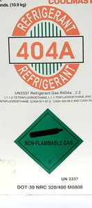 r404a, 404a, r-404a, 2 Lb. HFC Blend Refrigerant Sealed Cylinder Cooler Freezer