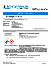 R1234yf Refrigerant Safety Data Sheet