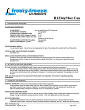 R1234yf Refrigerant Safety Data Sheet