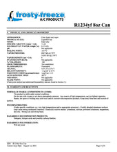 R1234yf Refrigerant Safety Data Sheet