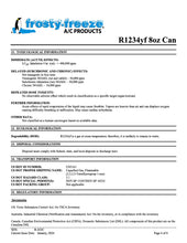 R1234yf Refrigerant Safety Data Sheet