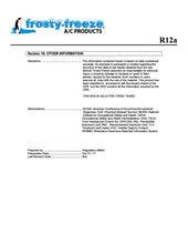 R12a Refrigerant Safety Data Sheet