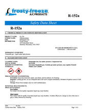 R152a Difluoroethane Refrigerant SDS Sheets