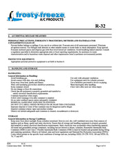 R32 Refrigerant SDS Sheet