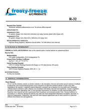 R32 Refrigerant SDS Sheet