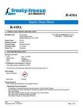 R410a Refrigerant SDS Sheet