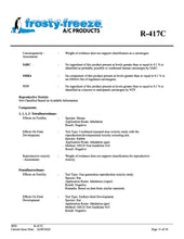 R417c Refrigerant SDS Sheet