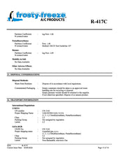 R417c Refrigerant SDS Sheet