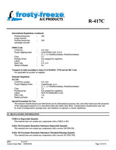 R417c Refrigerant SDS Sheet