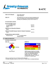 R417c Refrigerant SDS Sheet