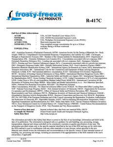 R417c Refrigerant SDS Sheet