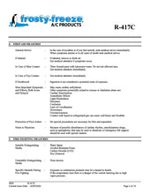 R417c Refrigerant SDS Sheet