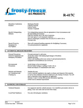 R417c Refrigerant SDS Sheet