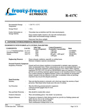 R417c Refrigerant SDS Sheet