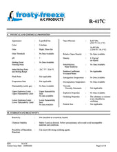 R417c Refrigerant SDS Sheet