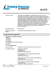 R417c Refrigerant SDS Sheet