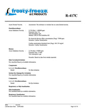 R417c Refrigerant SDS Sheet