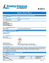 R421a Refrigerant SDS Sheets