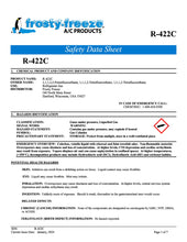 R422c (One Shot) Refrigerant SDS Sheet